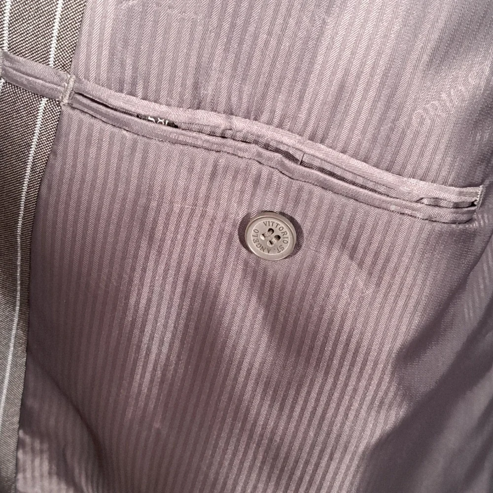 Vittorio St. Angelo Mens Grey Pinstripe 4 Button Suit Jacket Blazer Size 54R